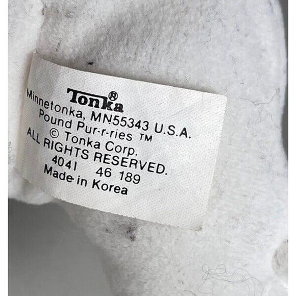 Vintage Pound Puppy Purries Kitty Cat White with Gray Stripes Tabby Plush 7" - Picture 12 of 13